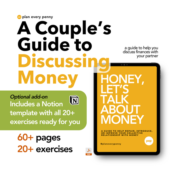 Improve your relationship with your partner and with money with this guidebook. This guidebook focuses less on the theory and more on tangible exercises that help you break the ice on a difficult topic to discuss. This includes all 20+ exercises in a ready-to-go Notion template.