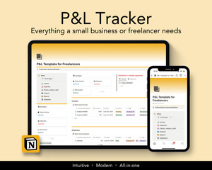 The P&L Tracker is a Notion template that helps small business and freelancers track income and expense activities, invoices, profitability, on a per client basis, per project basis, or as a total. 