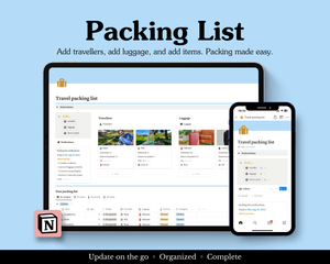 Travel packing list is a Notion template to help you create the best travel packing lists you can imagine.